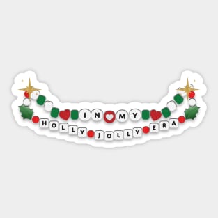 In My Holly Jolly Era Friendship Bracelet Sticker